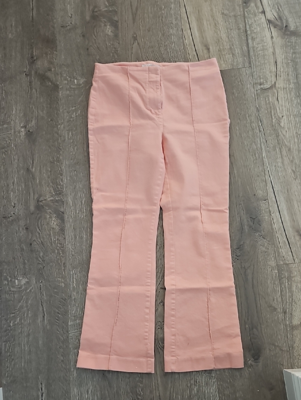 LOFT Pastel Peach Zip-Front Pants.